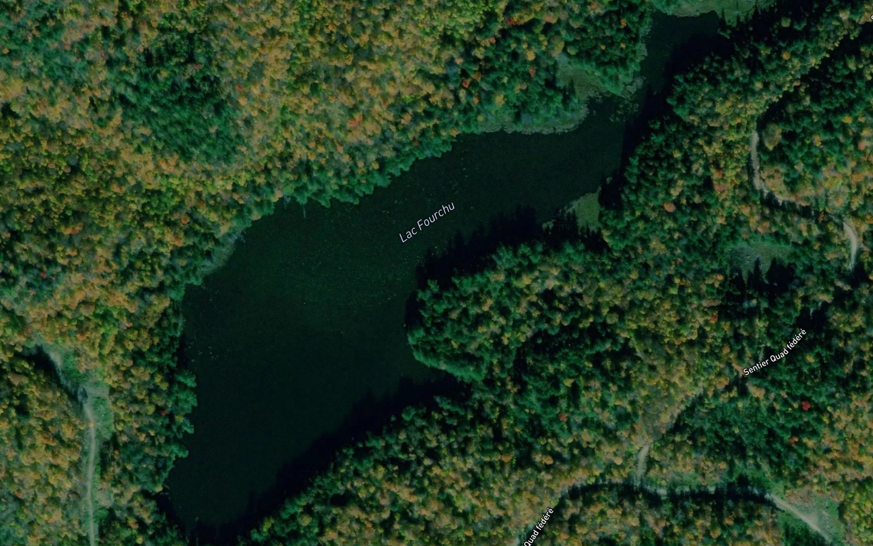 Satellite map of the Lac Fourchu