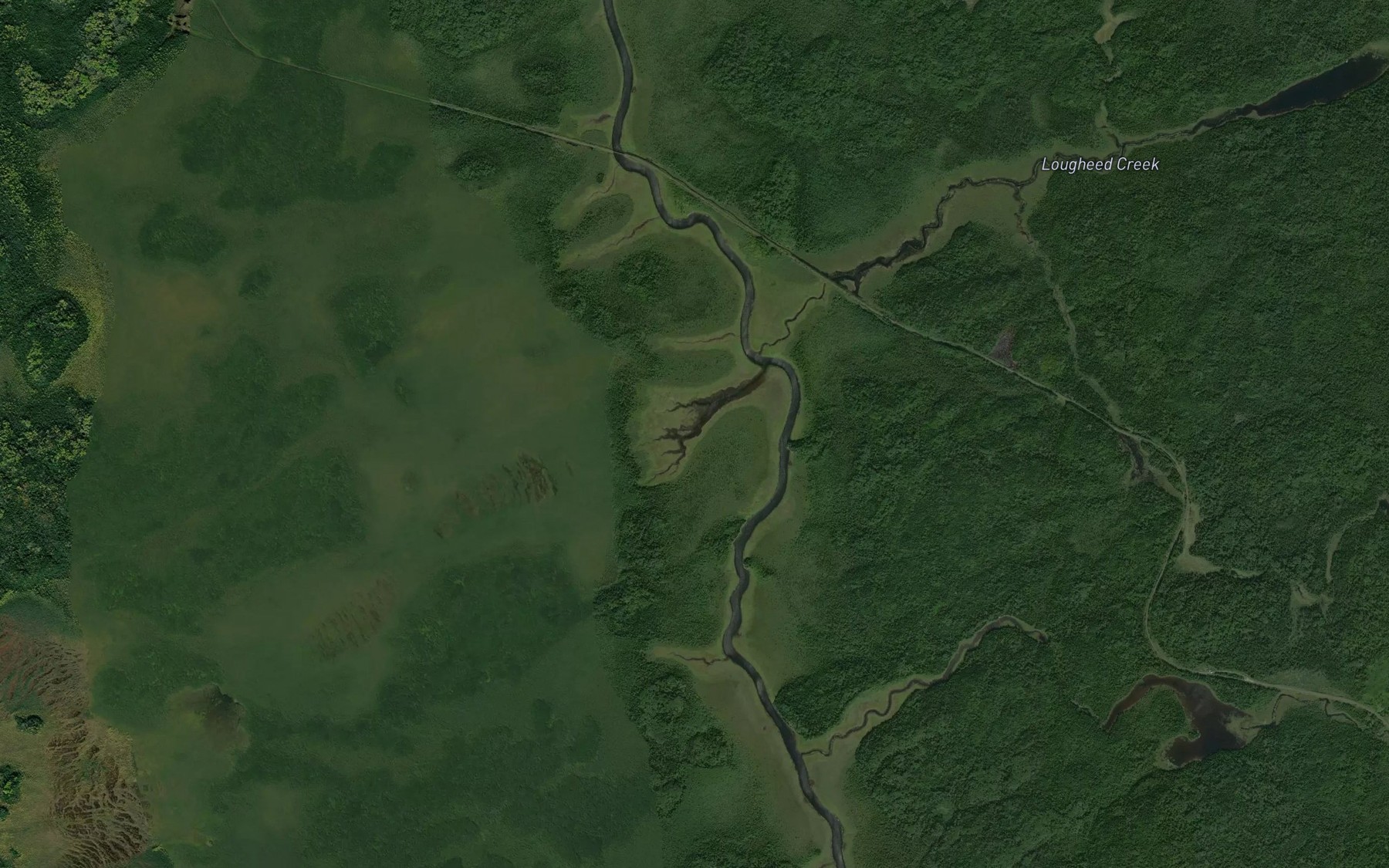 Satellite map of the Lougheed Creek
