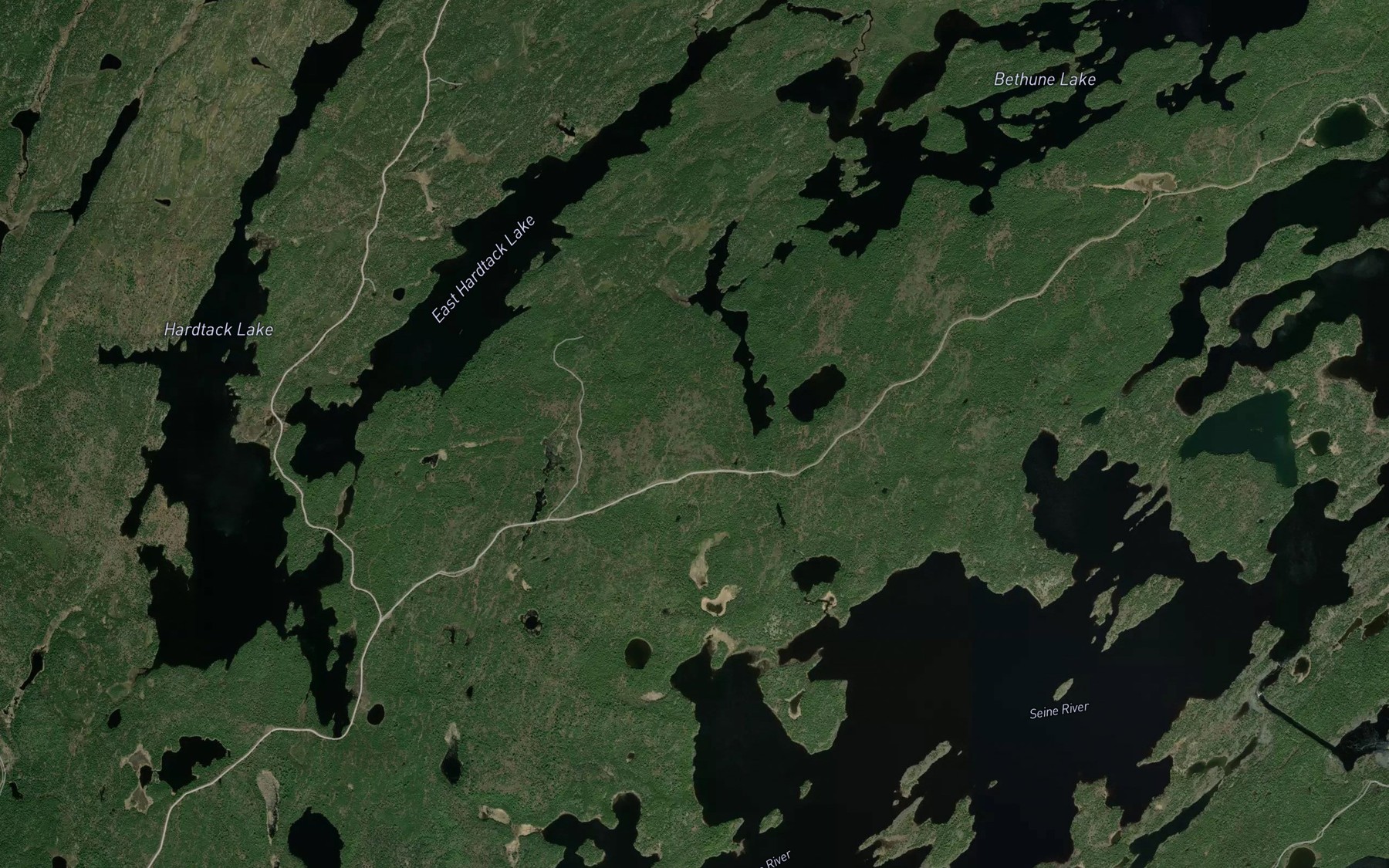 Satellite map of the Hardtack Creek
