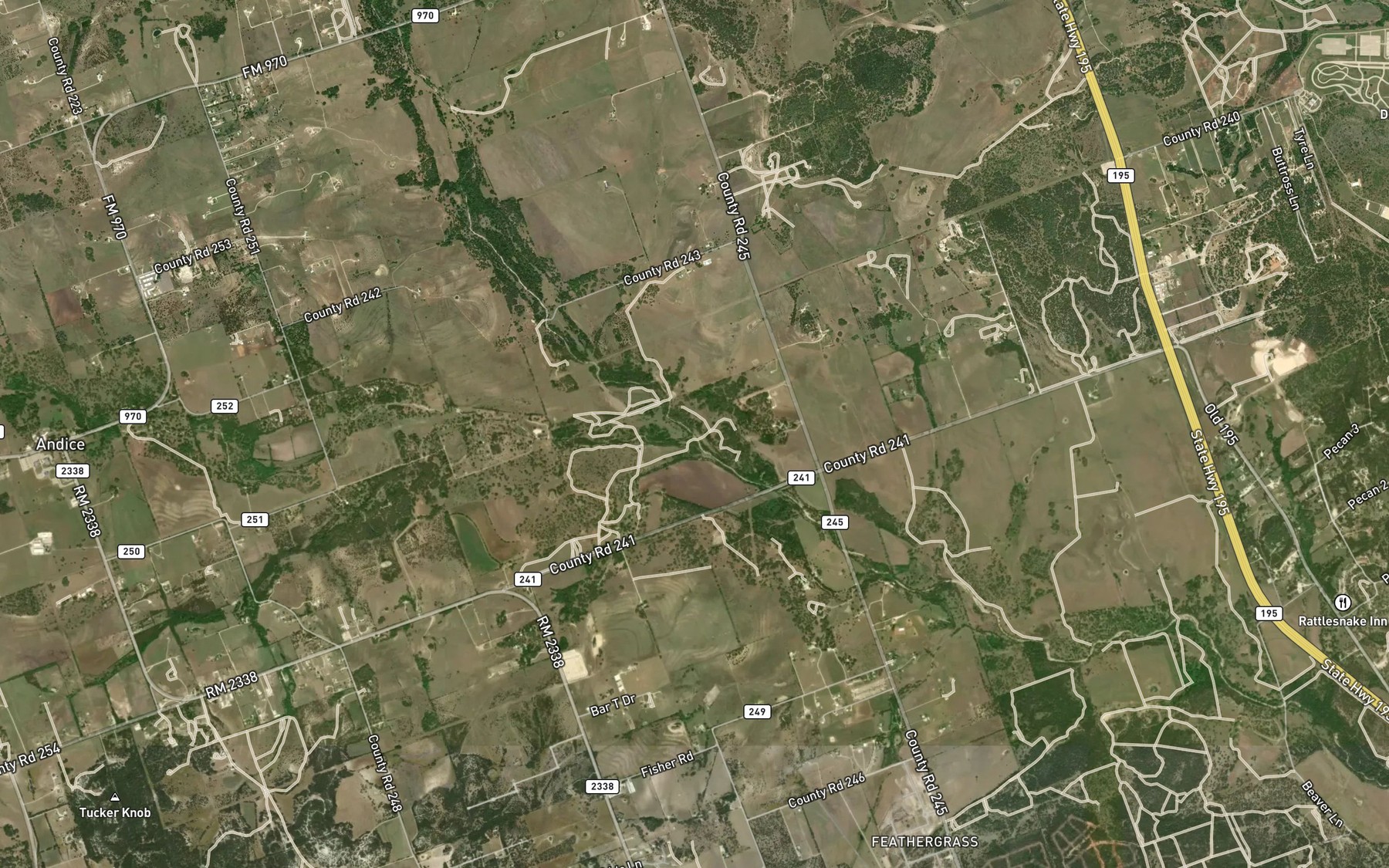 Satellite map of the South Berry Creek