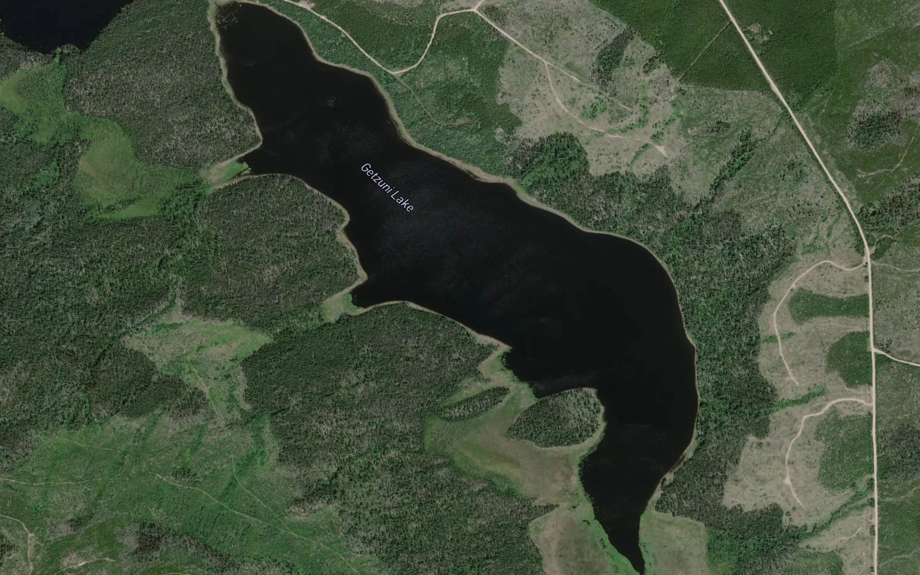 Satellite map of the Getzuni Lake