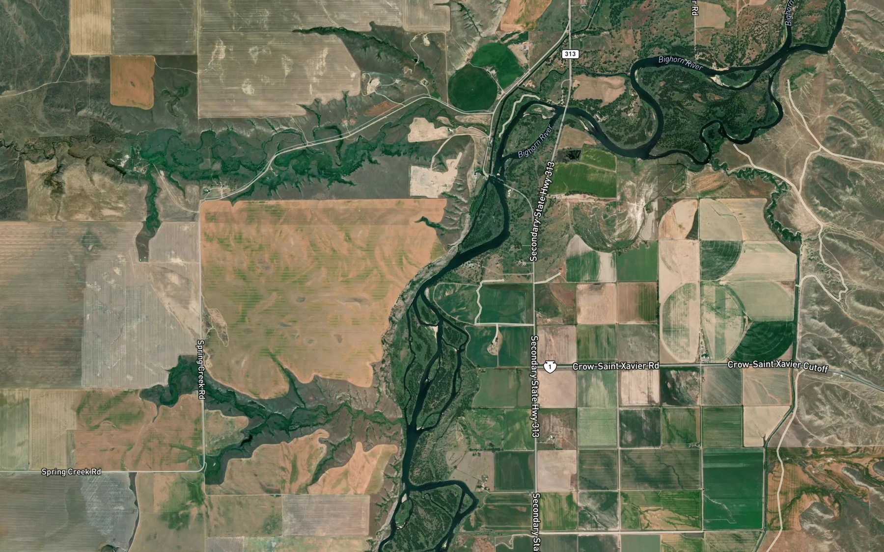 Satellite map of the Sitting Bull Rapids