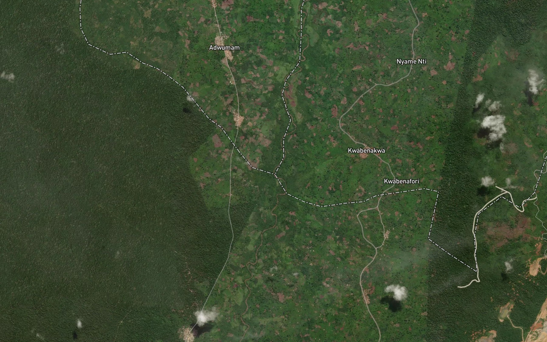 Satellite map of the Asanwin