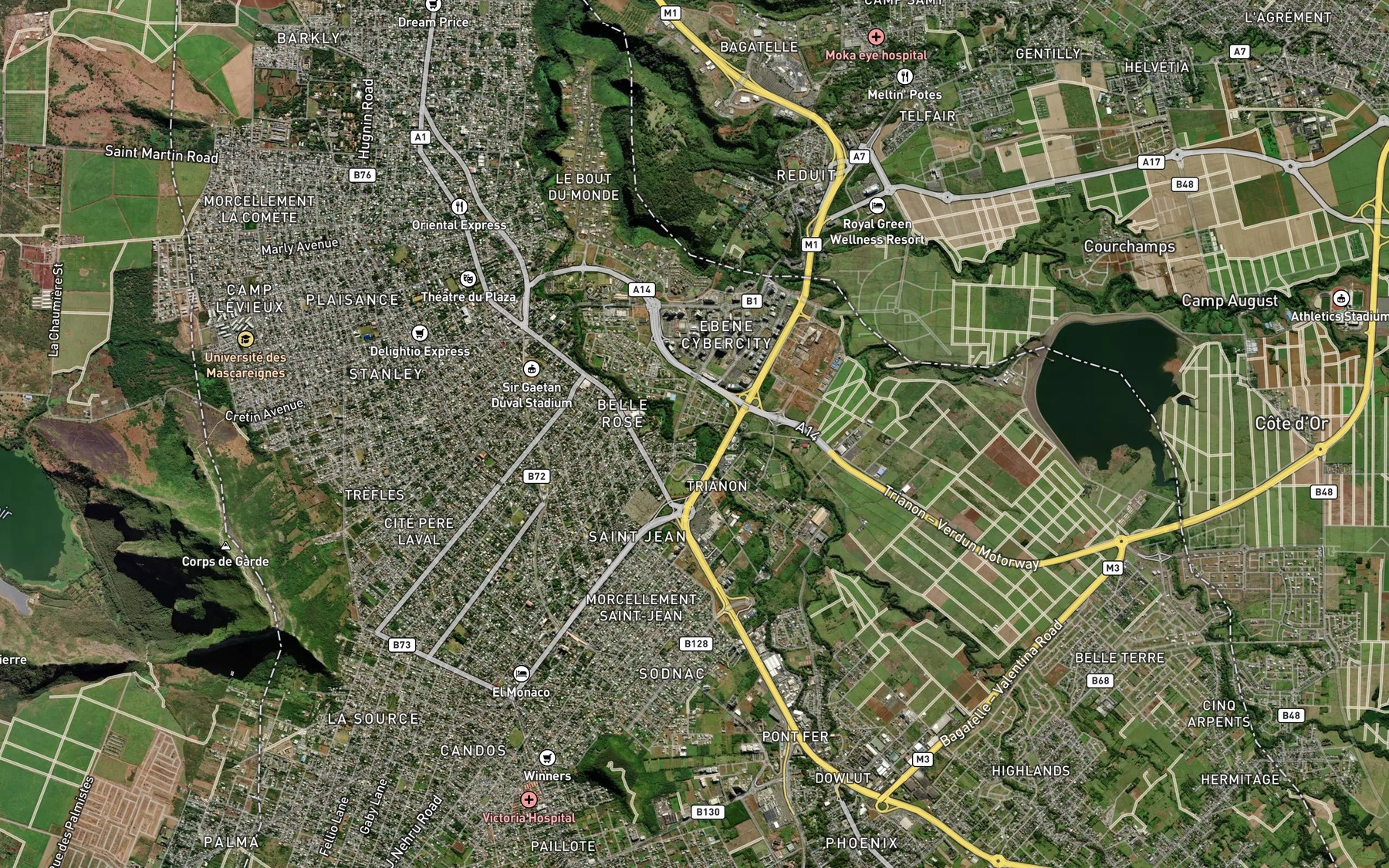 Satellite map of the River Seche