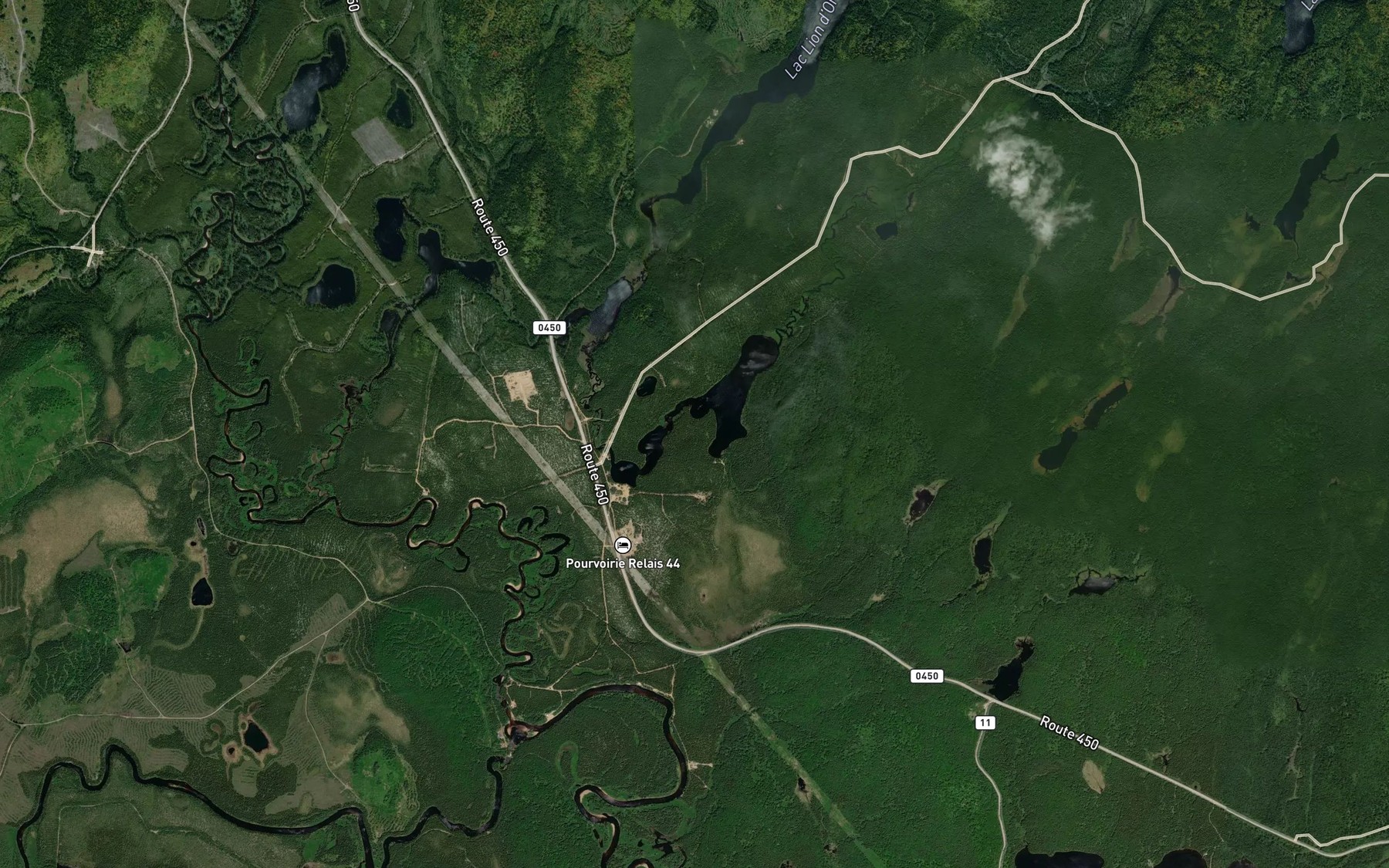 Satellite map of the Lac Charlotte