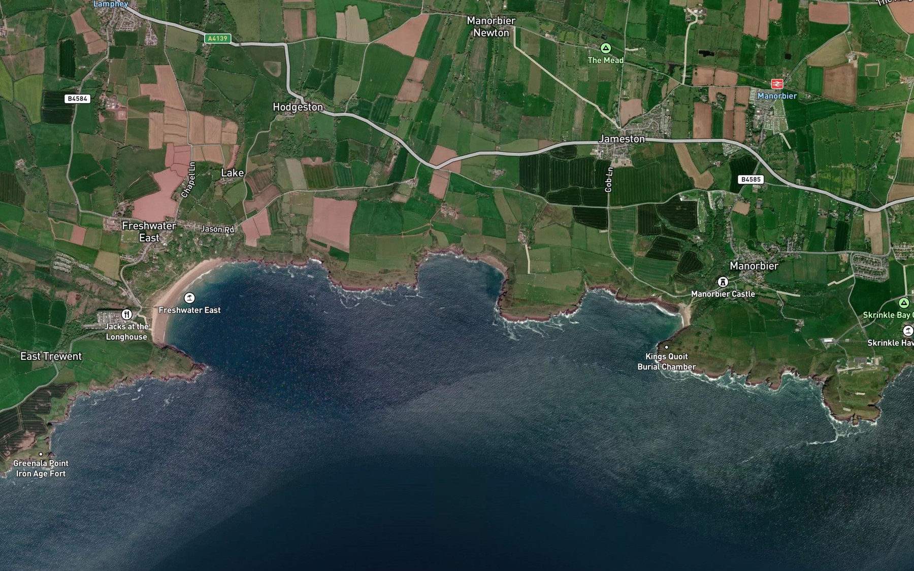 Satellite map of the Swanlake Bay