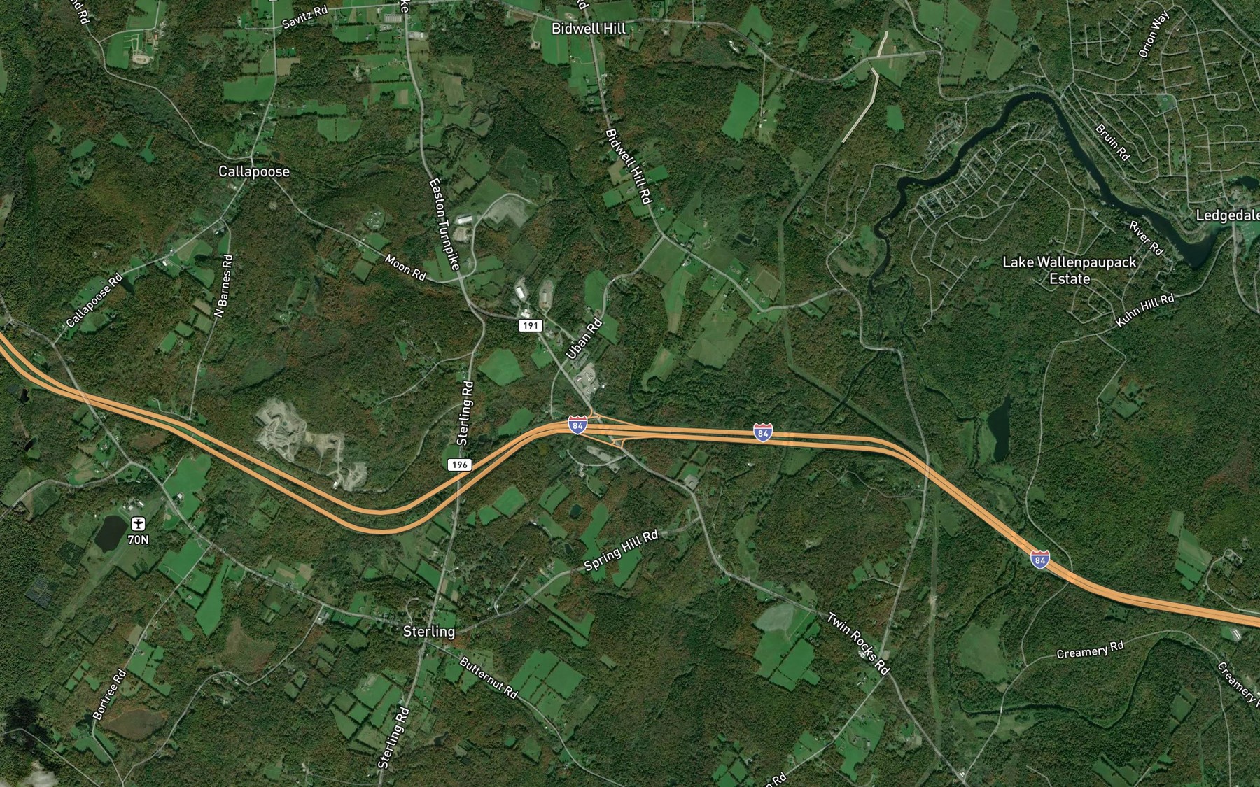 Satellite map of the Uban Creek