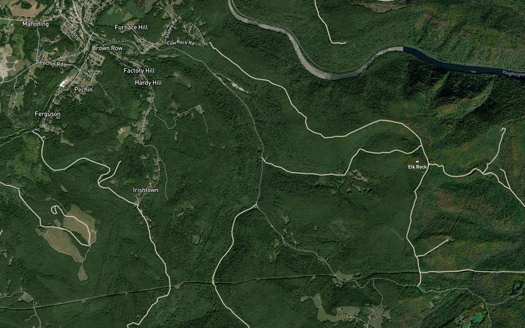 Satellite map of the Elk Rock Run