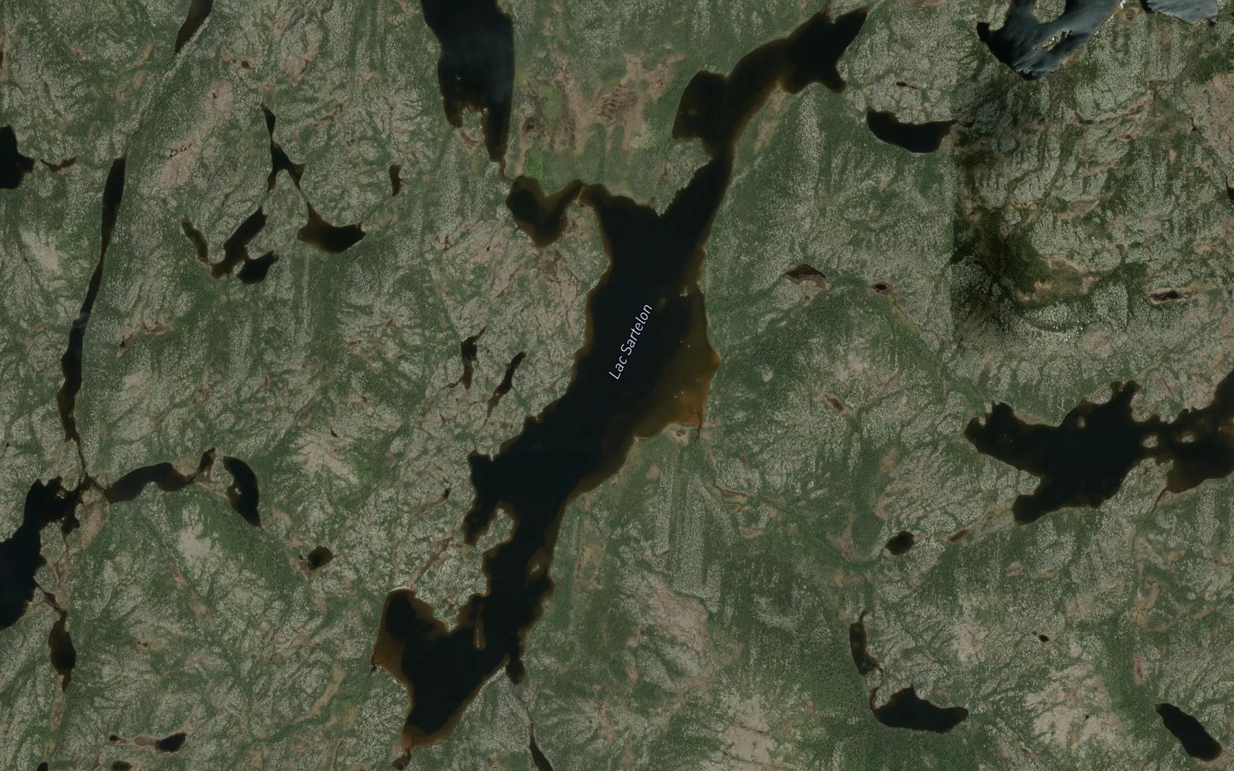 Satellite map of the Lac Sartelon
