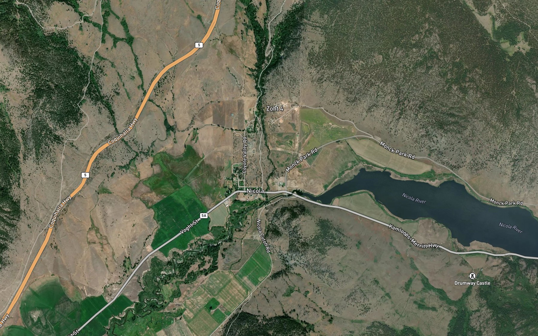Satellite map of the Clapperton Creek