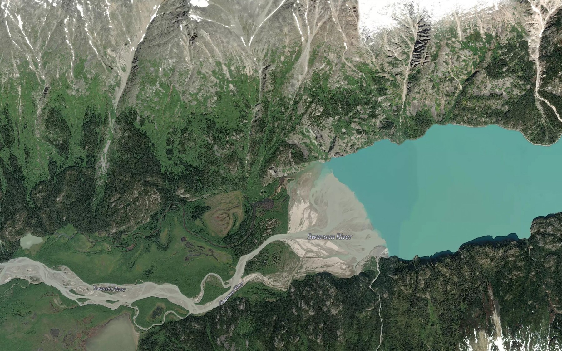 Satellite map of the Swanson River