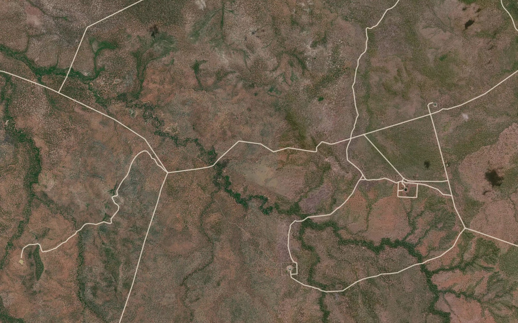 Satellite map of the Logwater Creek