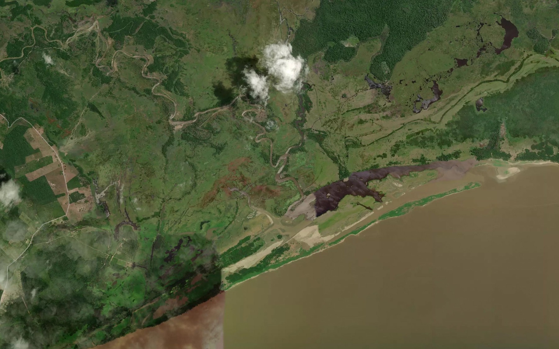 Satellite map of the Rio Jauaru
