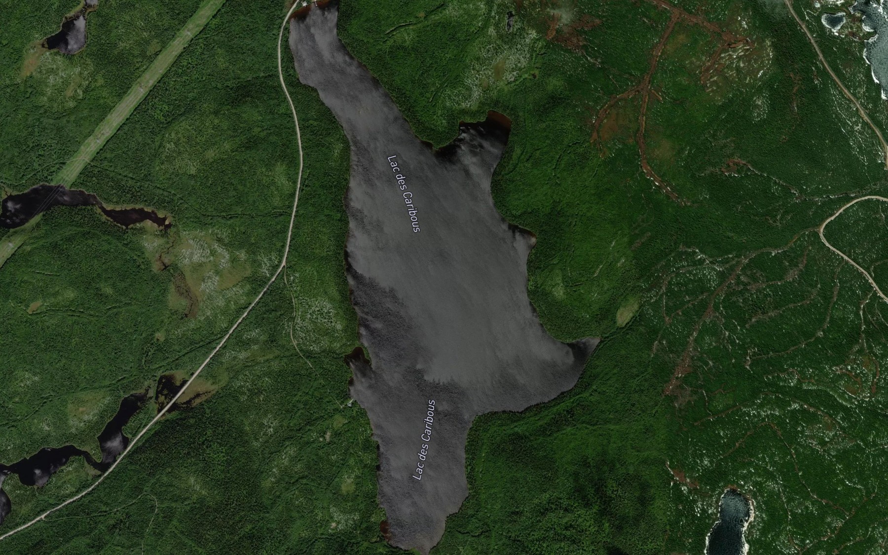 Satellite map of the Lac des Caribous