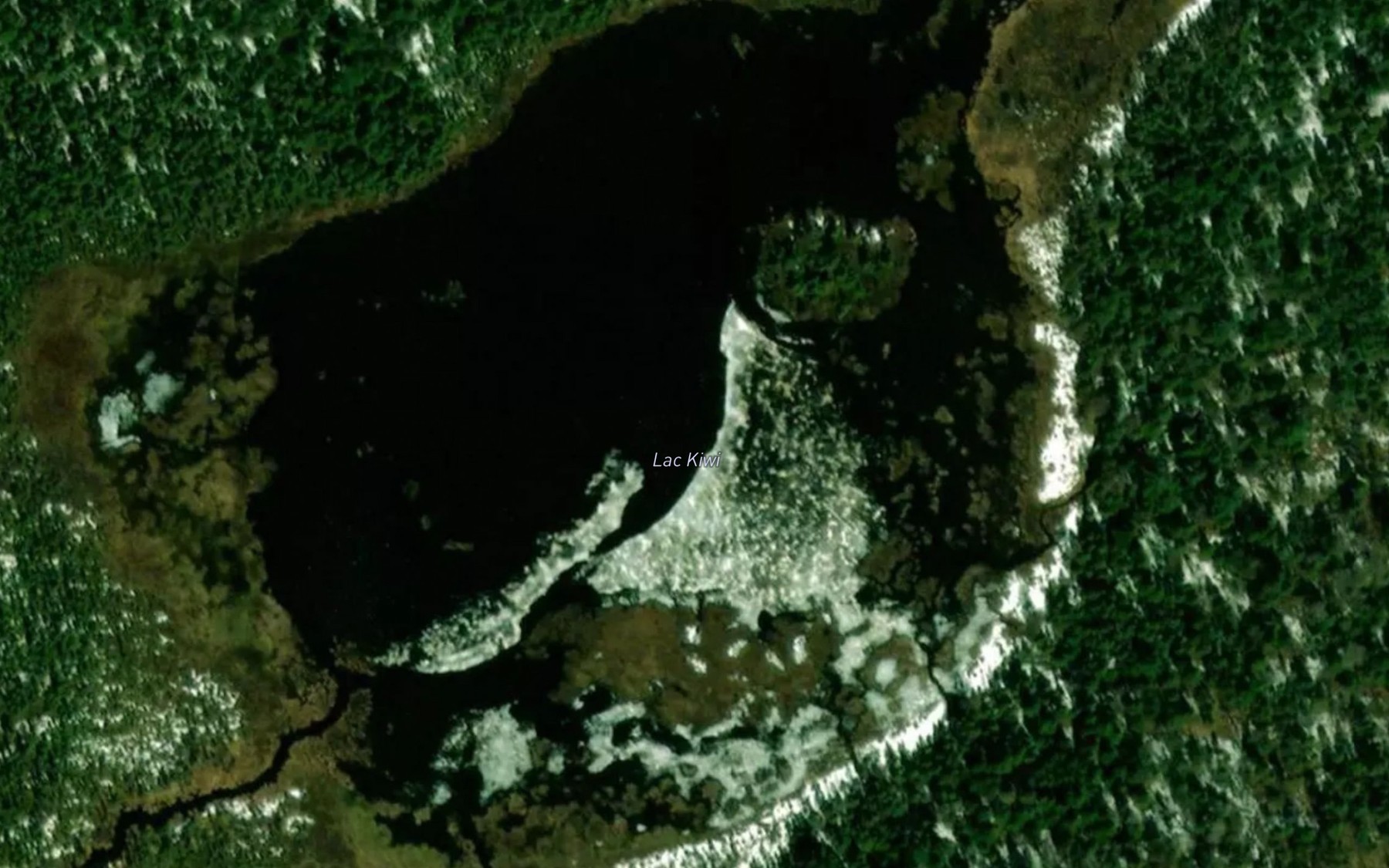 Satellite map of the Lac Kiwi