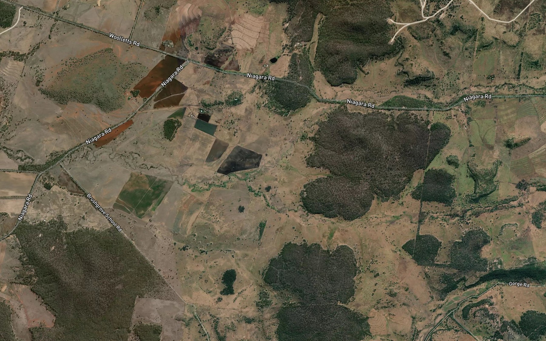 Satellite map of the Rosevale Creek
