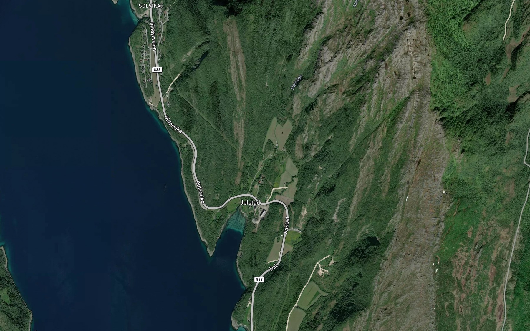 Satellite map of the Jelstadelva