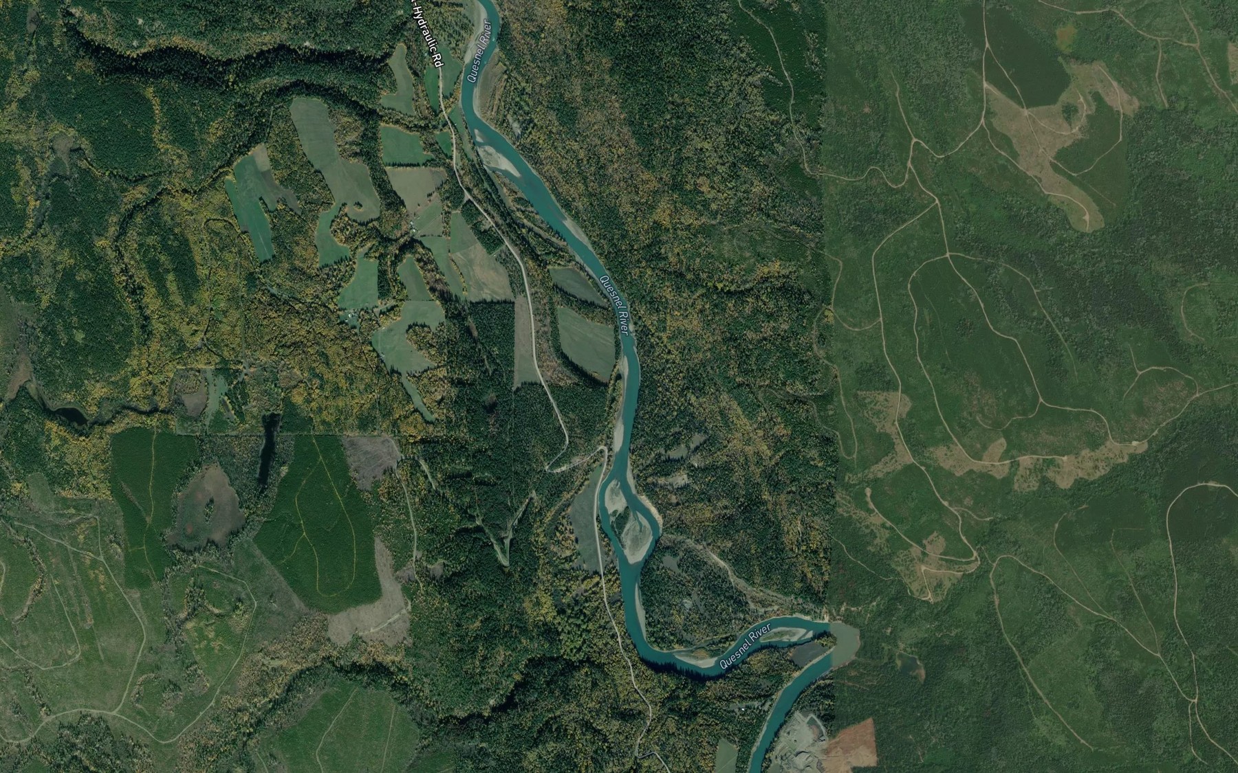 Satellite map of the Towler Creek