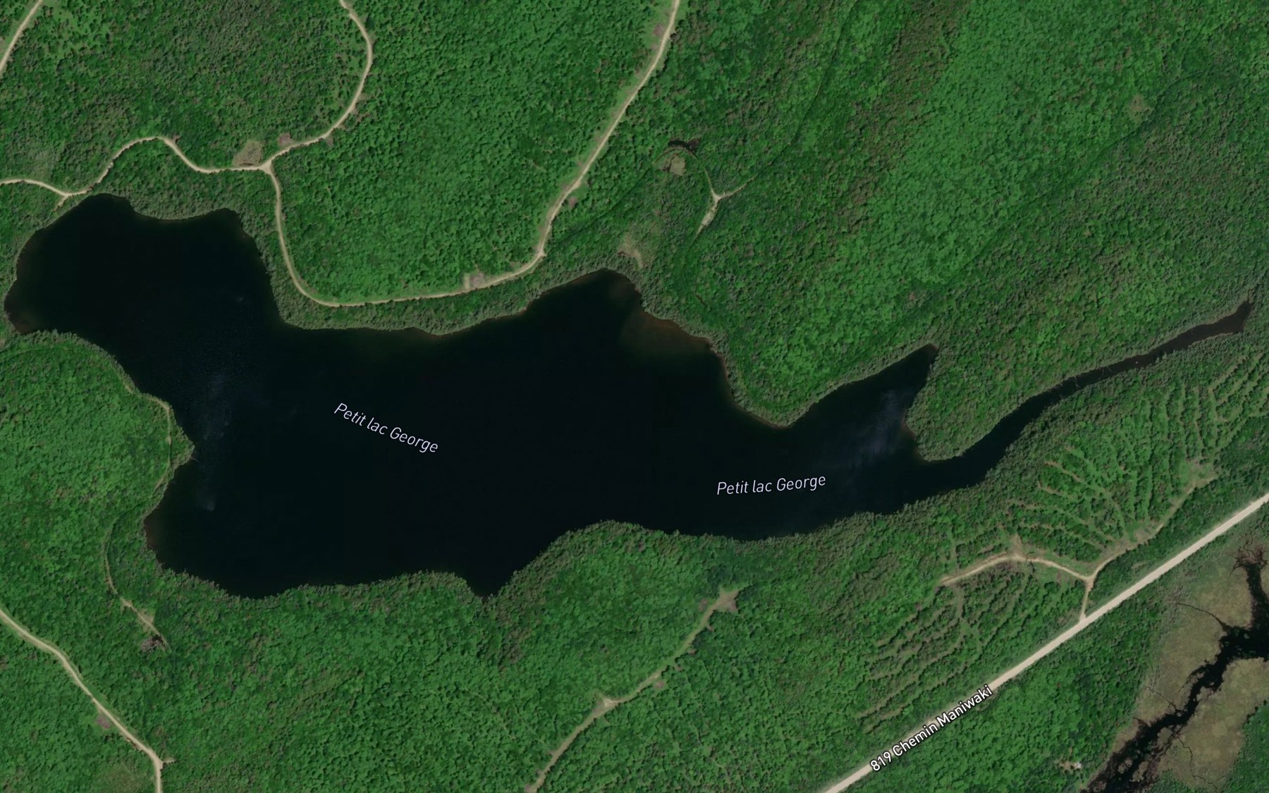 Satellite map of the Petit lac George