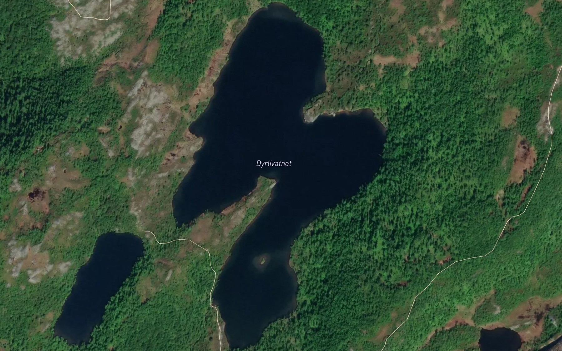 Satellite map of the Dyrlivatnet