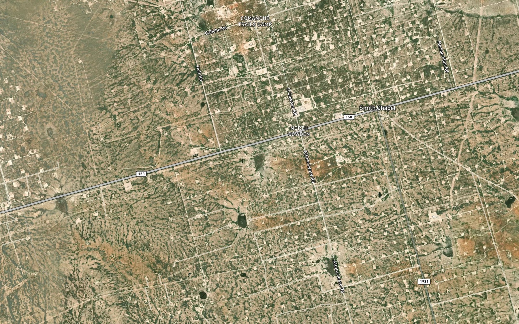 Satellite map of the Antelope Lake