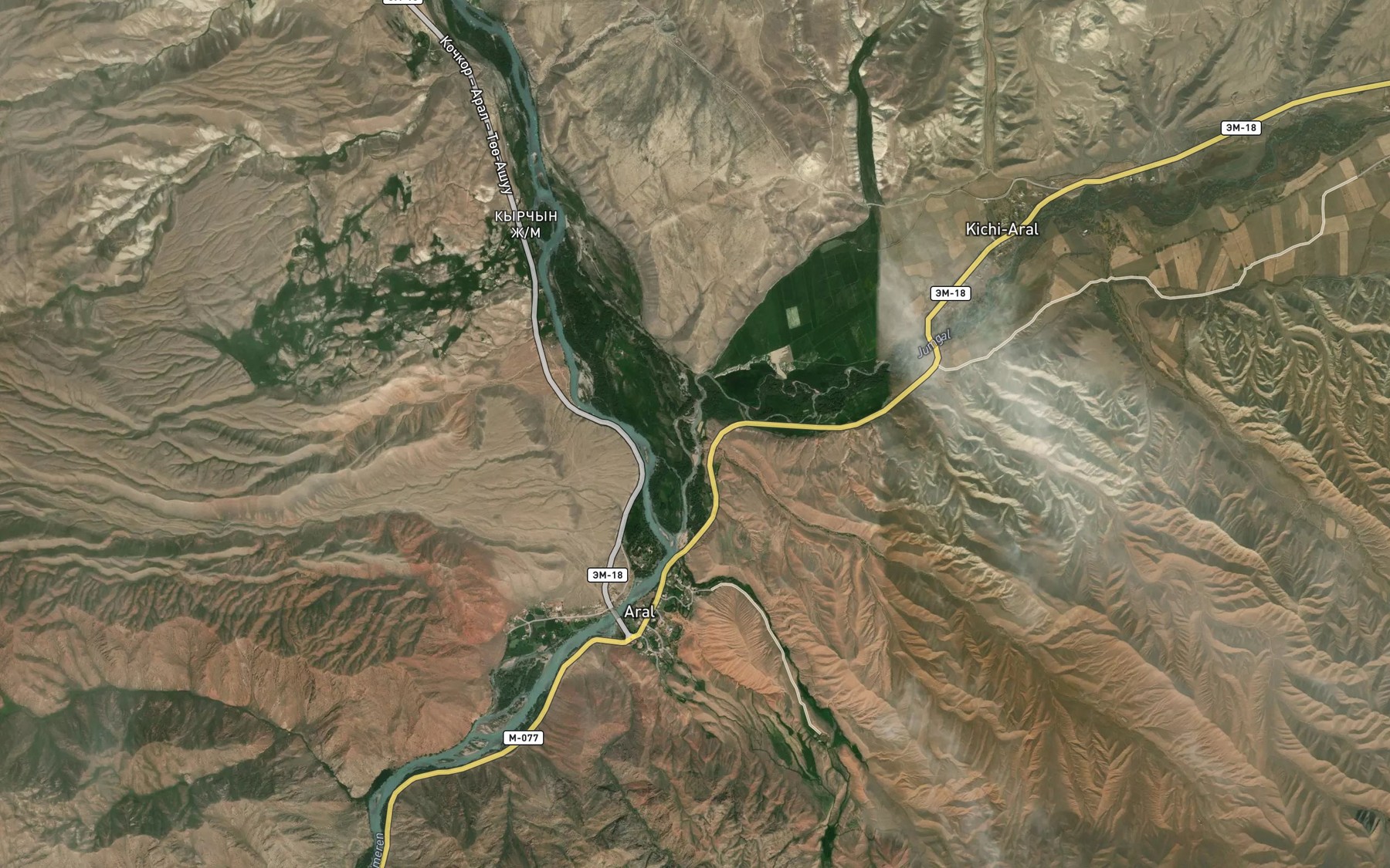 Satellite map of the Chon-Mukachi