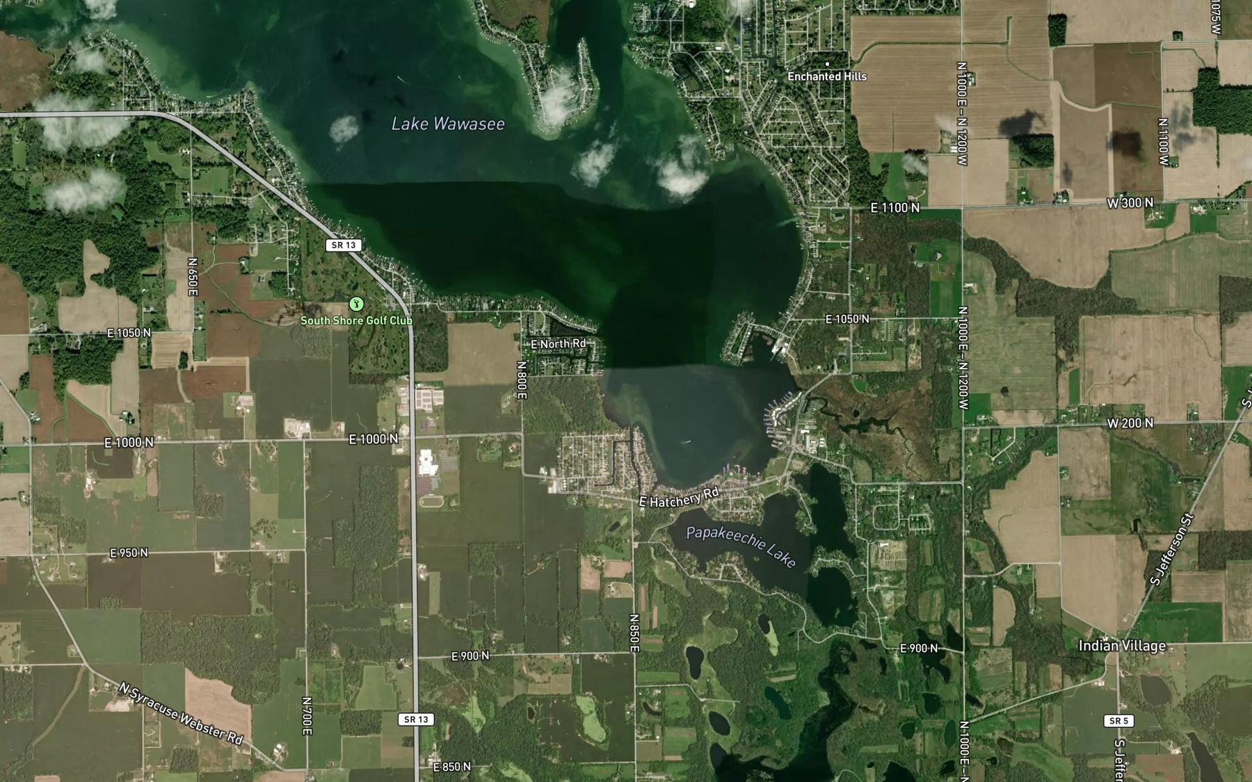 Satellite map of the Borst Bay