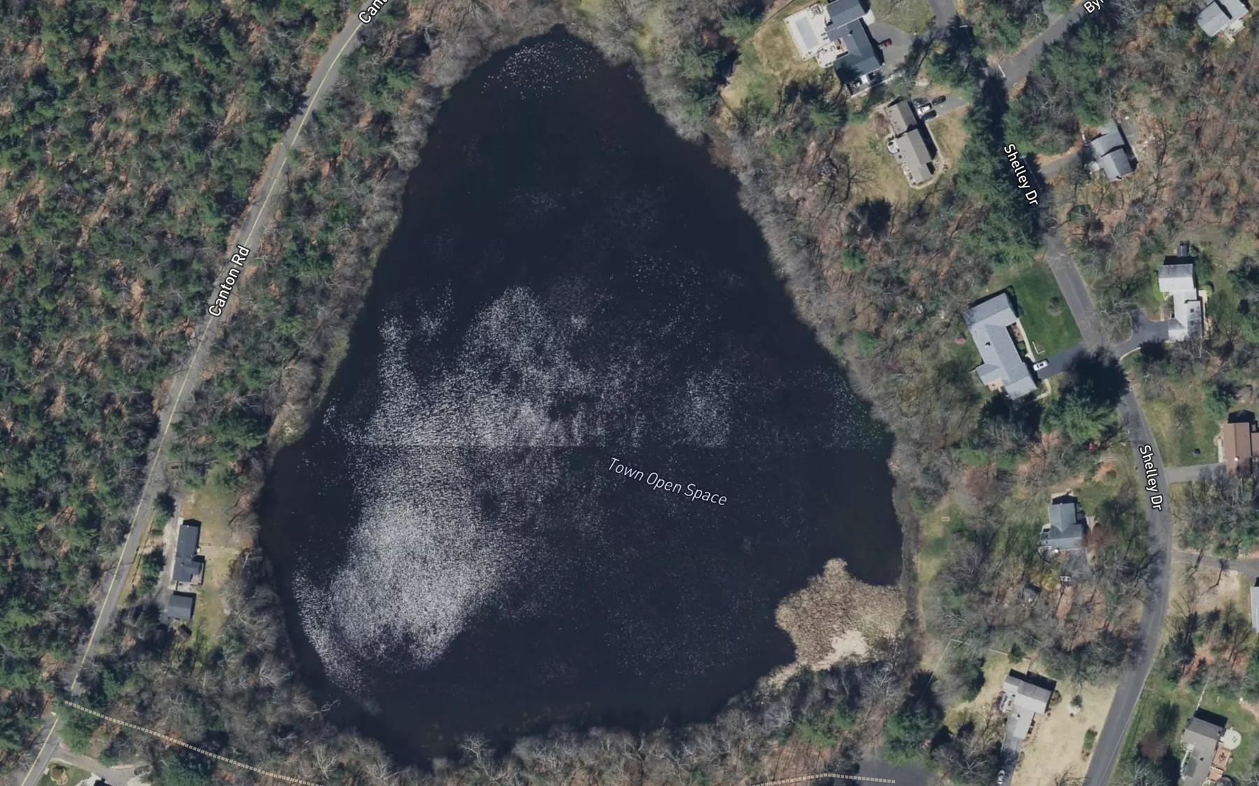 Satellite map of the Three Corner Pond