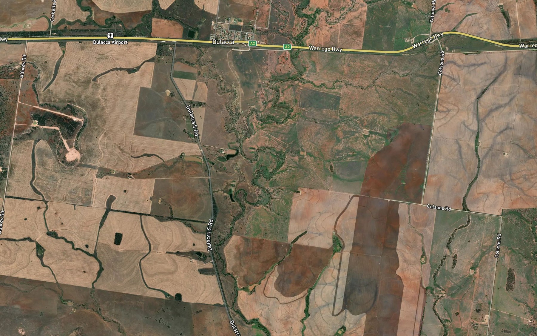 Satellite map of the Wellcamp Creek