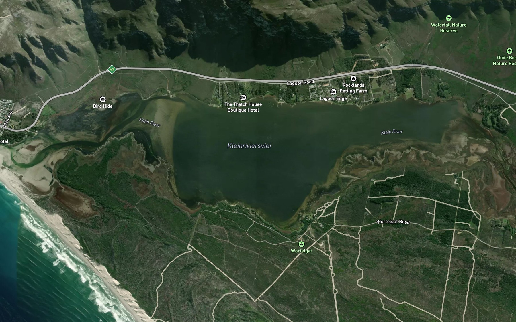Satellite map of the Kleinriviersvlei