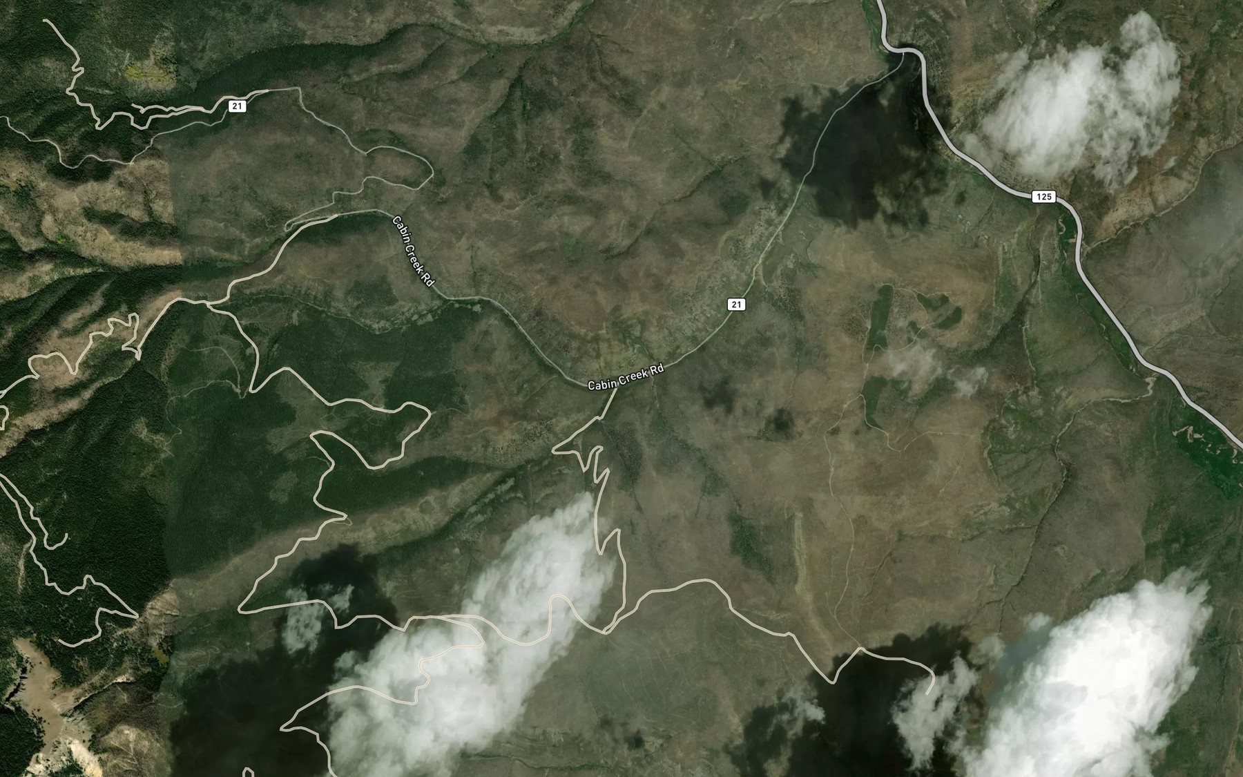 Satellite map of the North Fork Cabin Creek