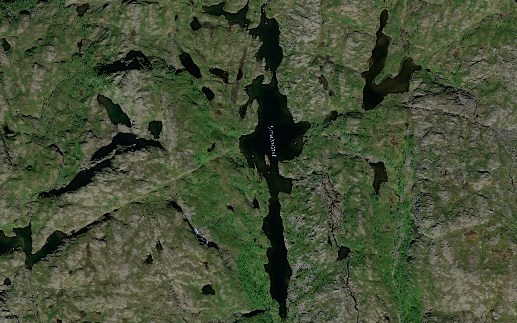 Satellite map of the Smalvatnet