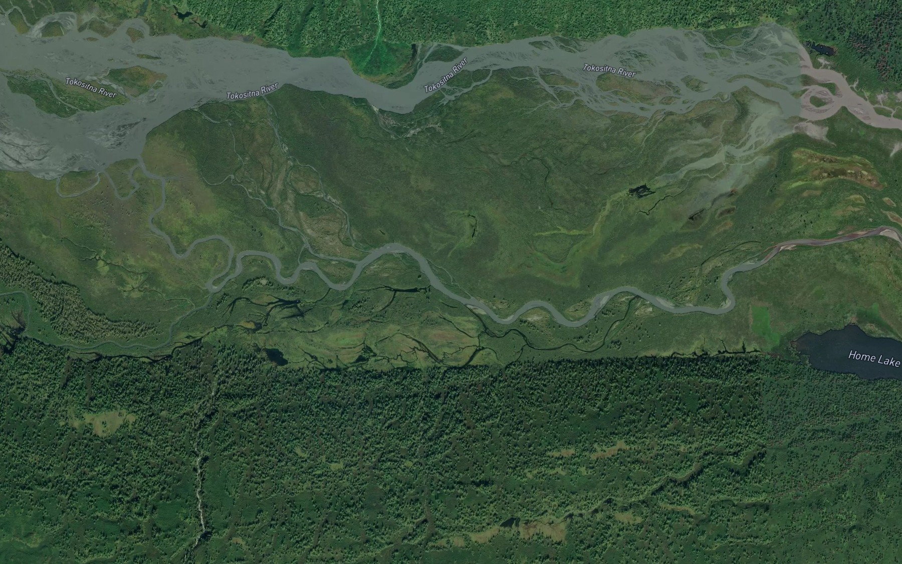 Satellite map of the Long Creek