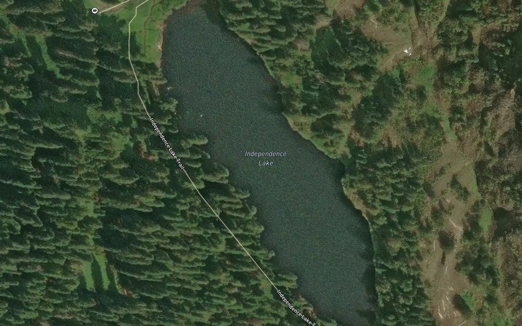 Satellite map of the Independence Lake