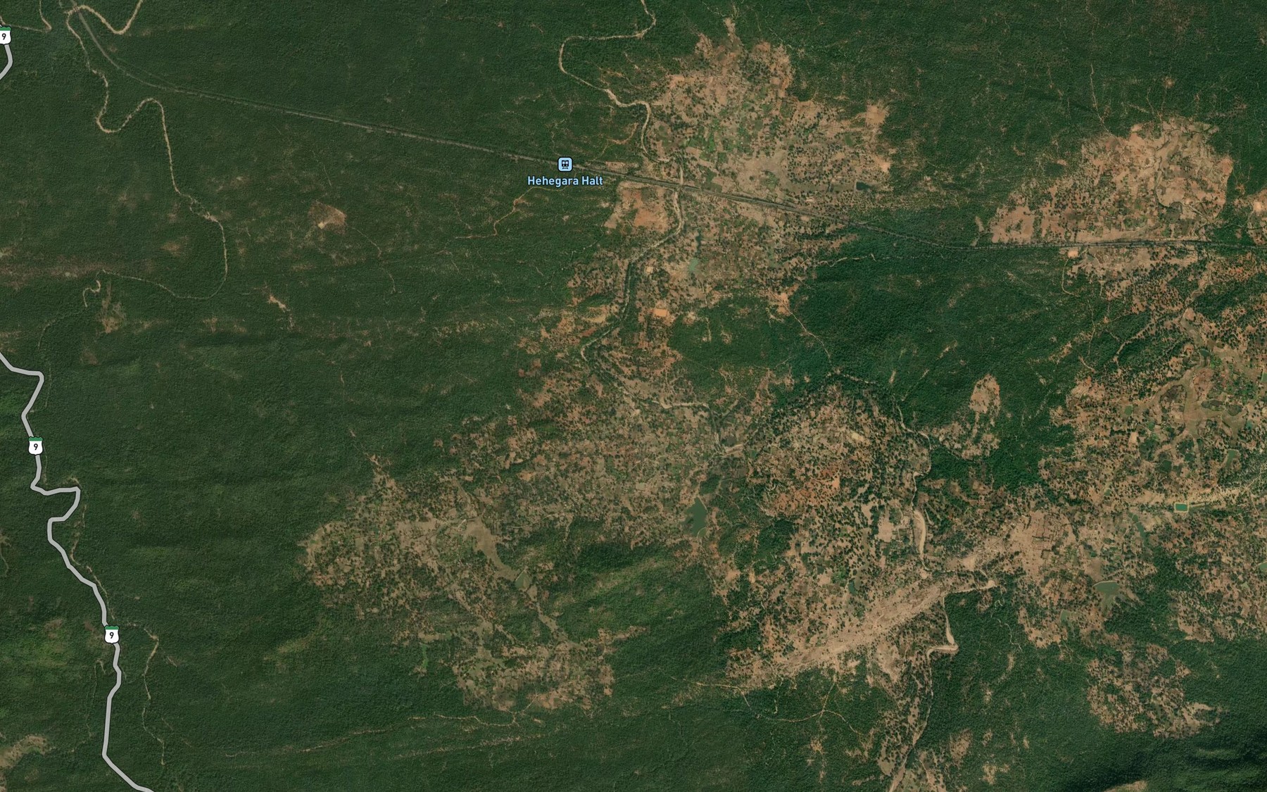 Satellite map of the Satbahini Nadi