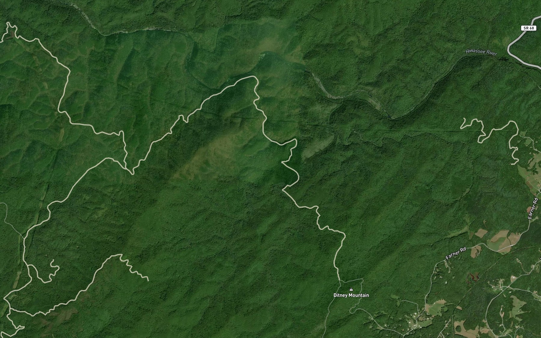 Satellite map of the West Fork Wolf Creek