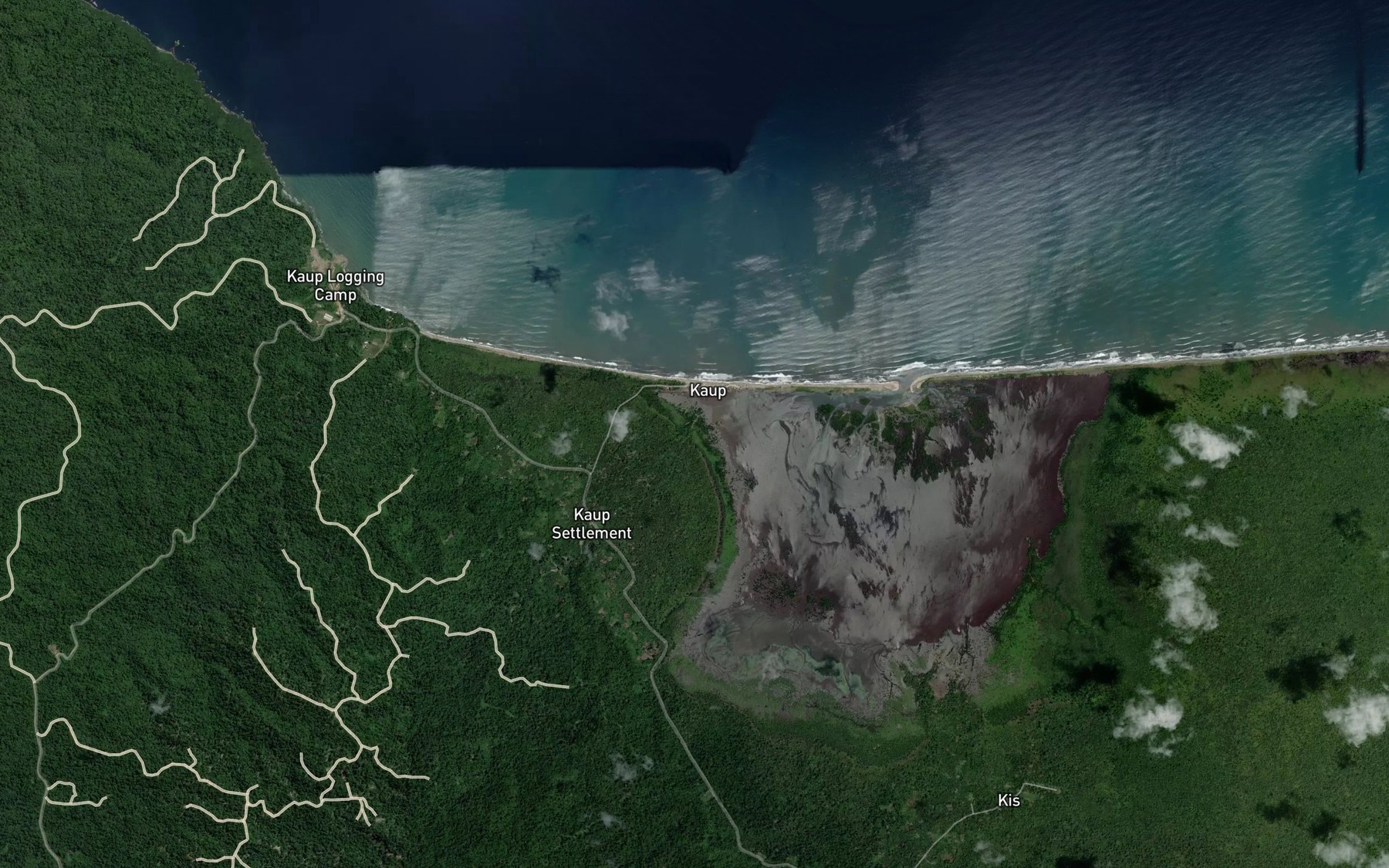 Satellite map of the Kravel Bay