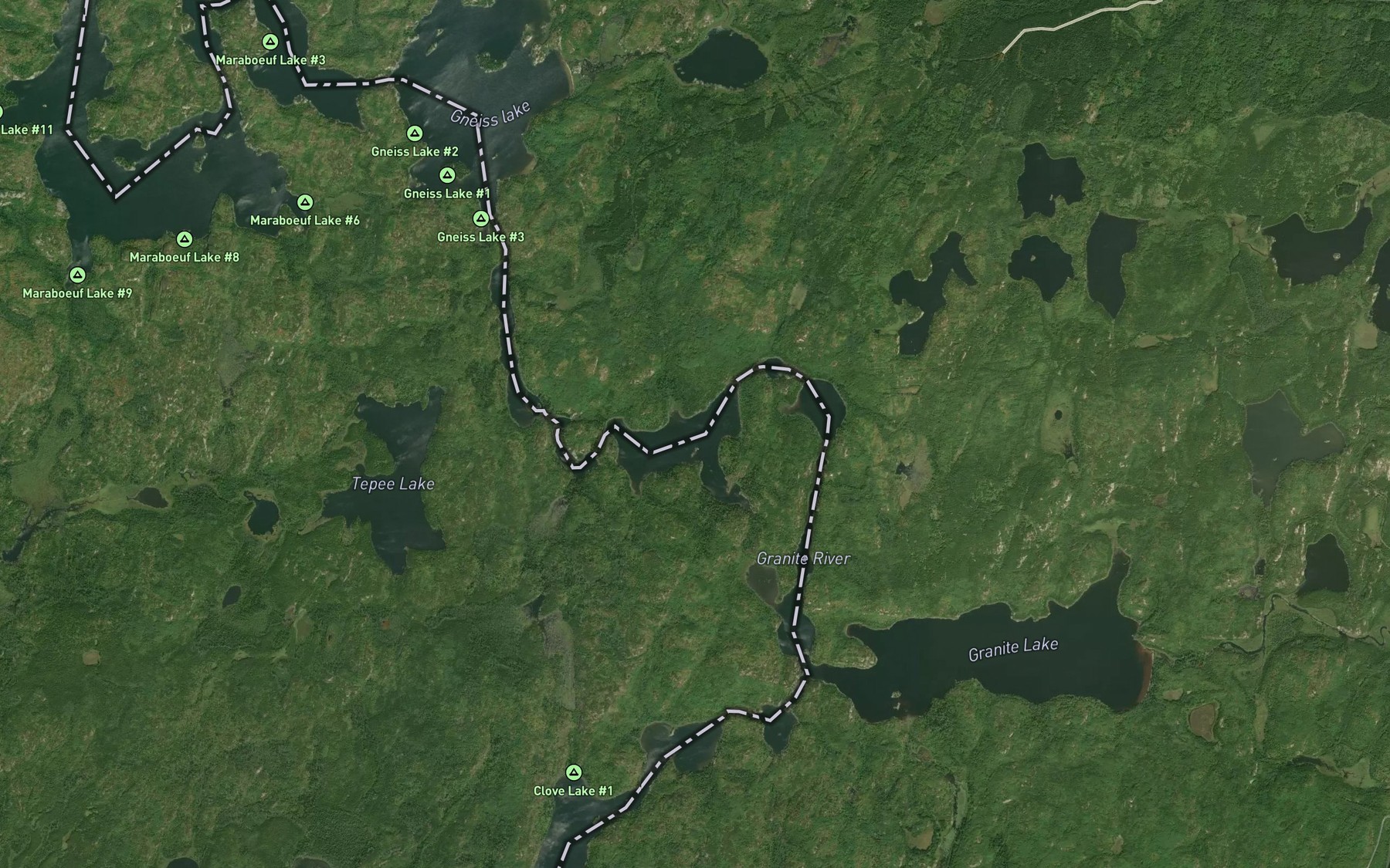 Satellite map of the Granite Bay