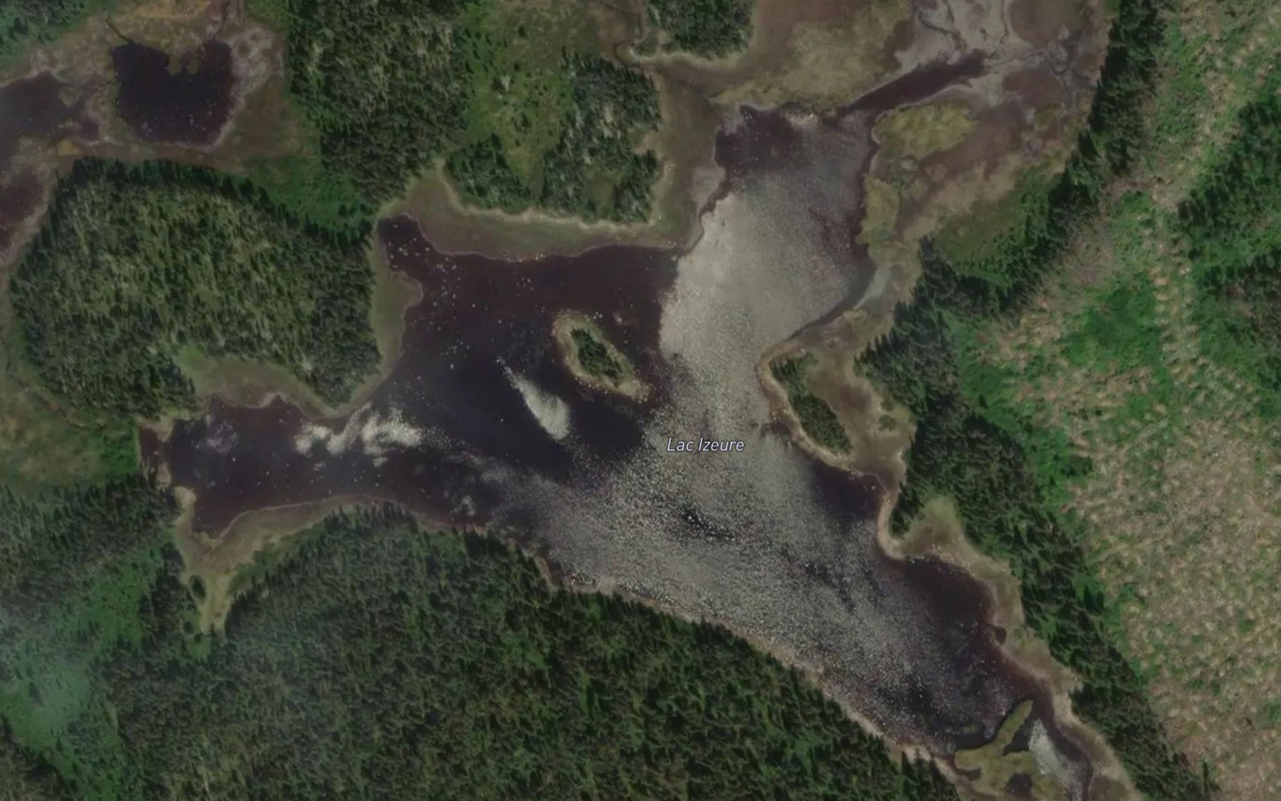 Satellite map of the Lac Izeure