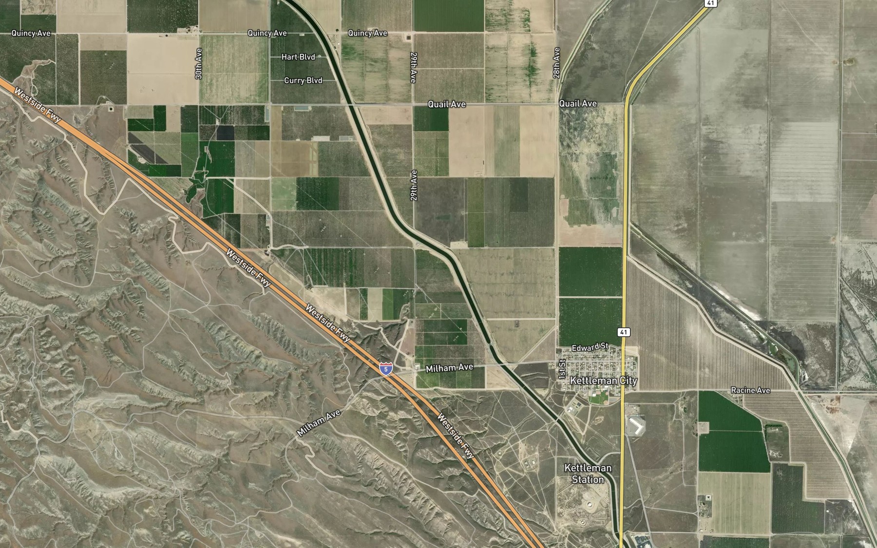 Satellite map of the Arroyo Degollado