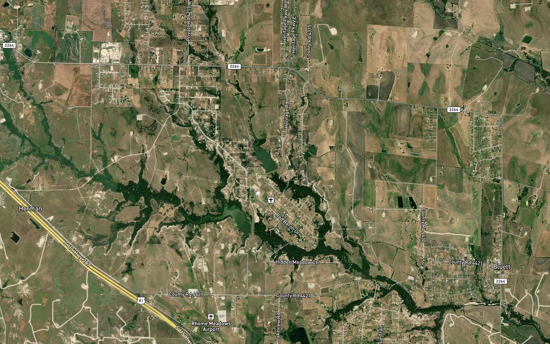 Satellite map of the Soil Conservation Service Site 30 Reservoir