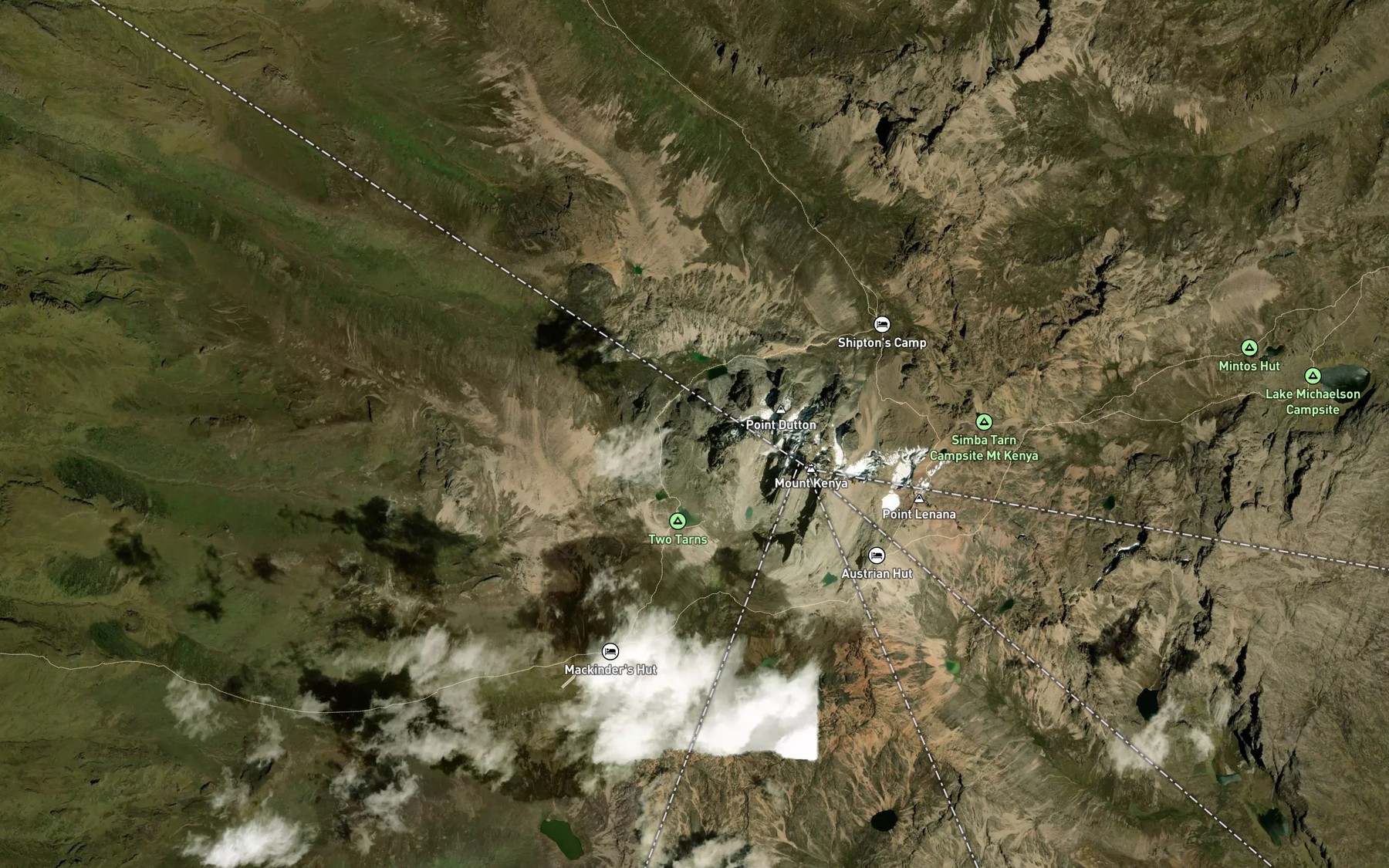 Satellite map of the Tyndall Tarn