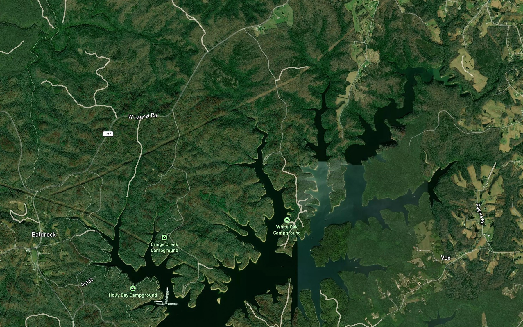 Satellite map of the Marsh Branch