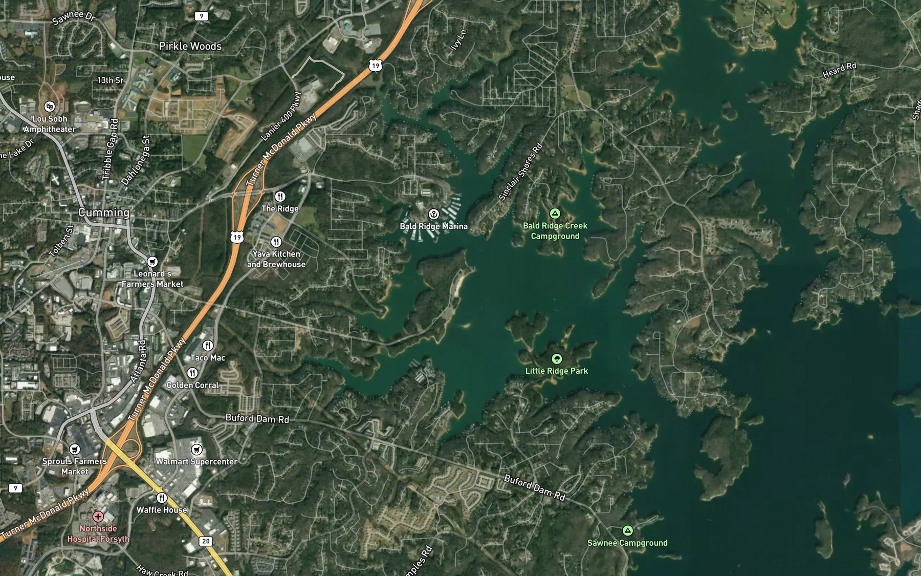 Satellite map of the Mary Alice Beach Park