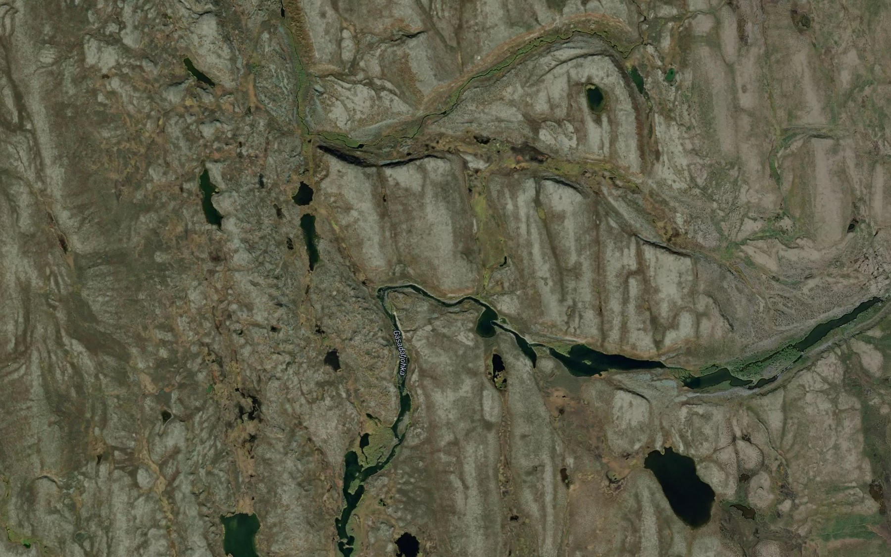 Satellite map of the Giellanjohka