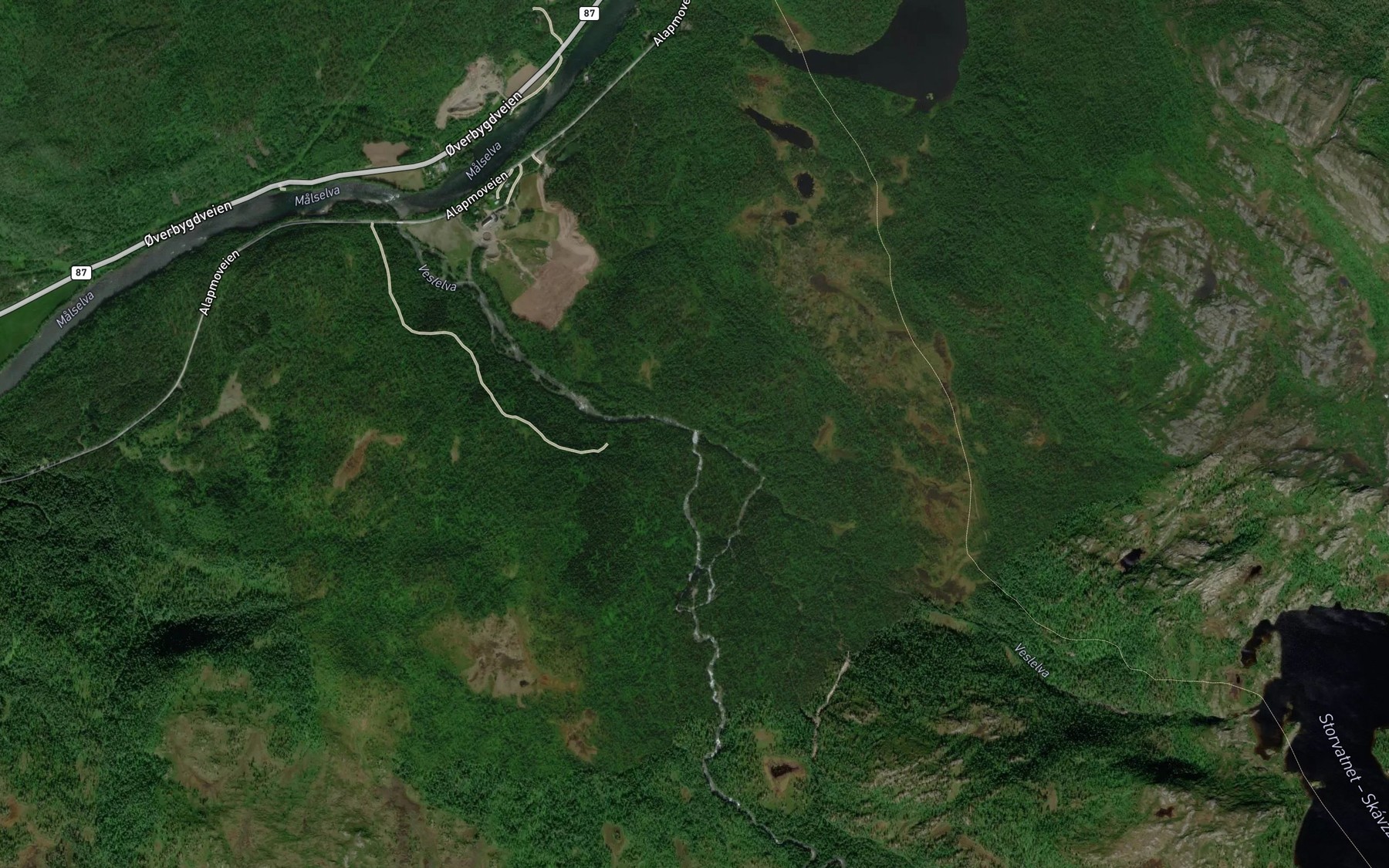 Satellite map of the Kvernhusfossen