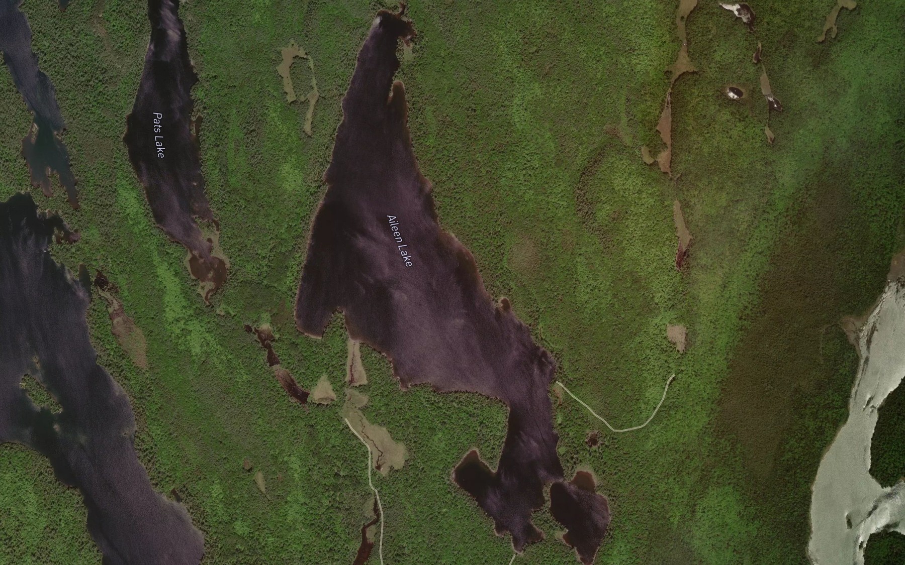 Satellite map of the Aileen Lake