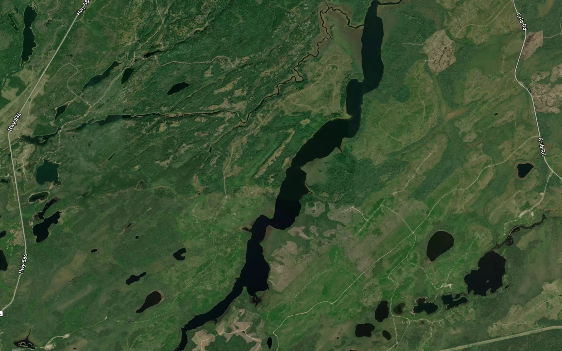 Satellite map of the Alfred Lake