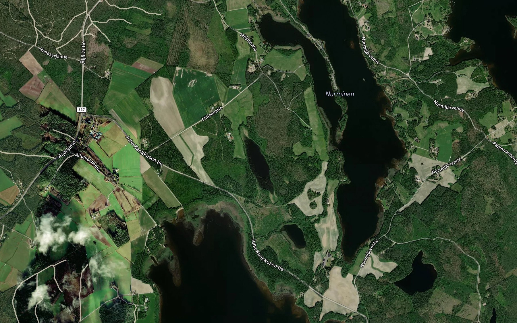 Satellite map of the Petkelinen