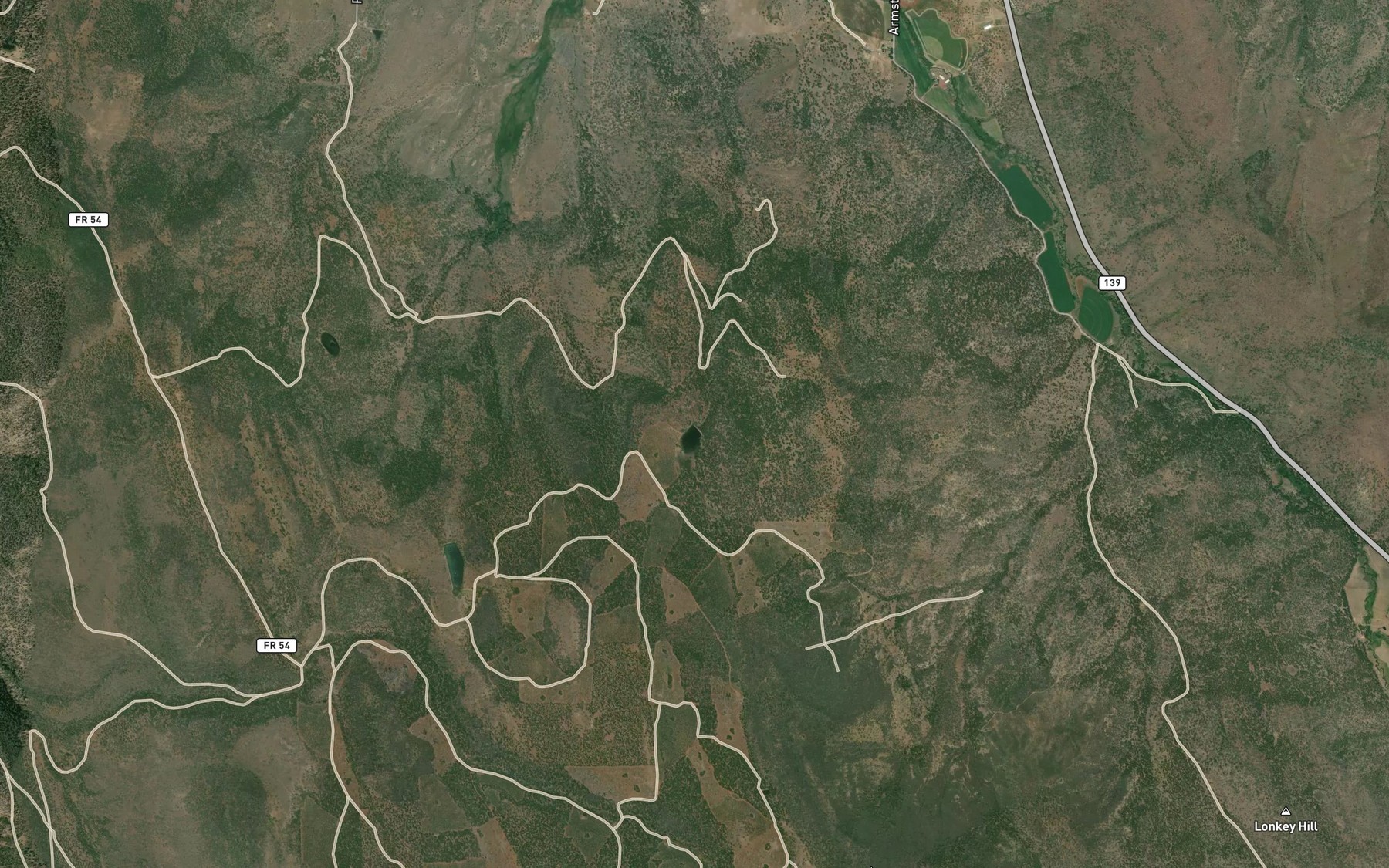 Satellite map of the Whit Flat Reservoir